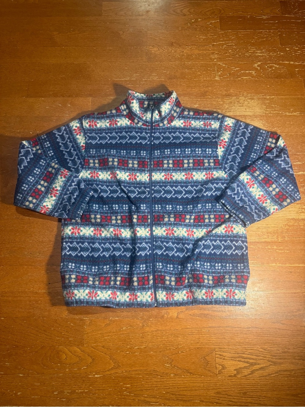 90s Vintage Multicolored Graphic Fleece Zip Up Jacket